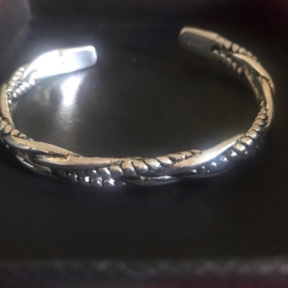 Silver Twisted Rope Cuff Bracelet